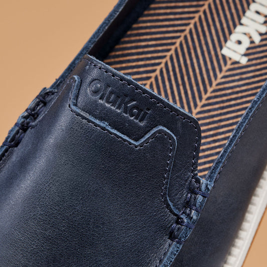 OluKai Men | Kākaha Nia Men‘s Suede Slip-On Shoes - Mood Indigo