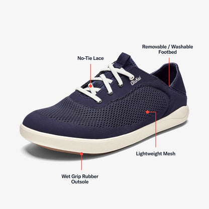 OluKai Men | Moku Pae Men's Boat Shoes - Trench Blue / Off White