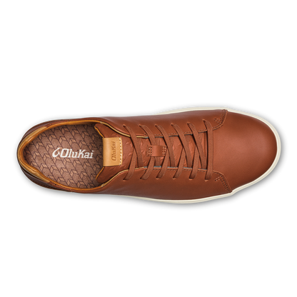 OluKai Men | Lae‘ahi Lī ‘Ili Men's Leather Sneakers - Kukui Brown