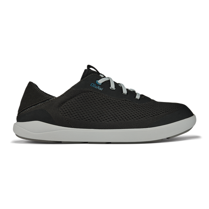 OluKai Men | Moku Pae Men's Boat Shoes - Black / Blue Coral