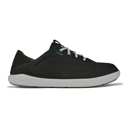 OluKai Men | Moku Pae Men's Boat Shoes - Black / Blue Coral