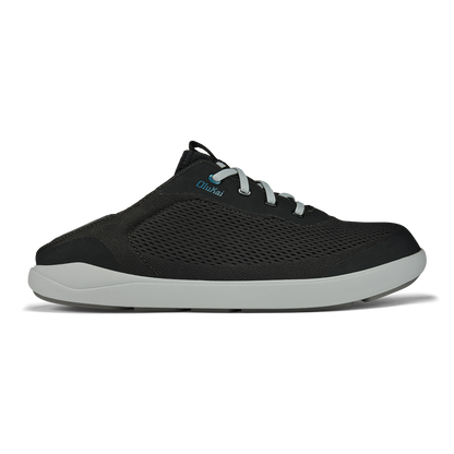 OluKai Men | Moku Pae Men's Boat Shoes - Black / Blue Coral