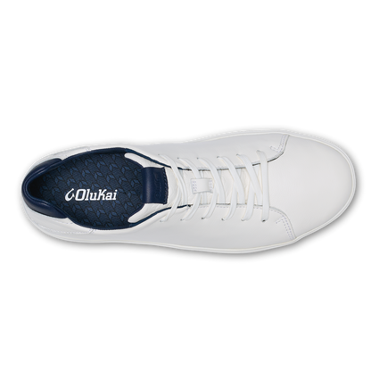 OluKai Men | Lae‘ahi Lī ‘Ili Men's Sneakers - Bright White / Trench Blue