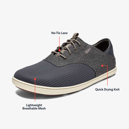 OluKai Men | Nohea Moku Men's Boat Shoes - Charcoal / Clay