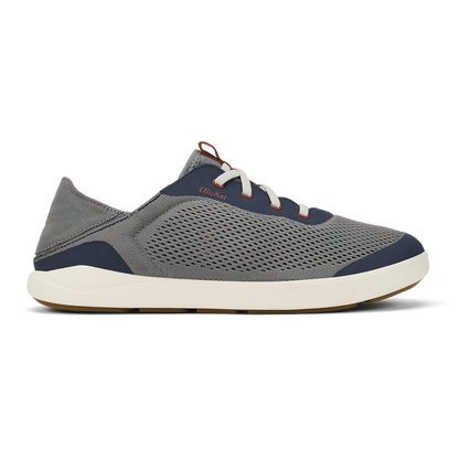 OluKai Men | Moku Pae Men's Boat Shoes - Ash / Trench Blue