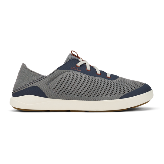 OluKai Men | Moku Pae Men's Boat Shoes - Ash / Trench Blue