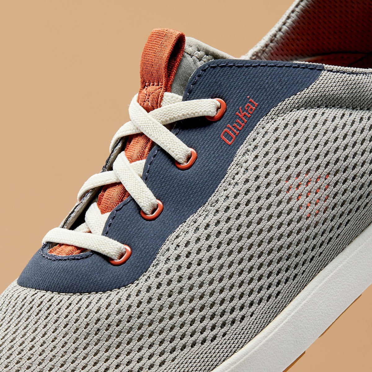 OluKai Men | Moku Pae Men's Boat Shoes - Ash / Trench Blue