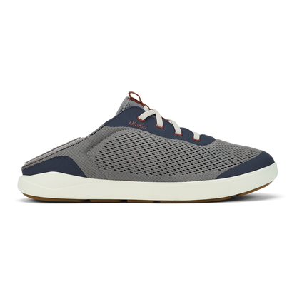 OluKai Men | Moku Pae Men's Boat Shoes - Ash / Trench Blue