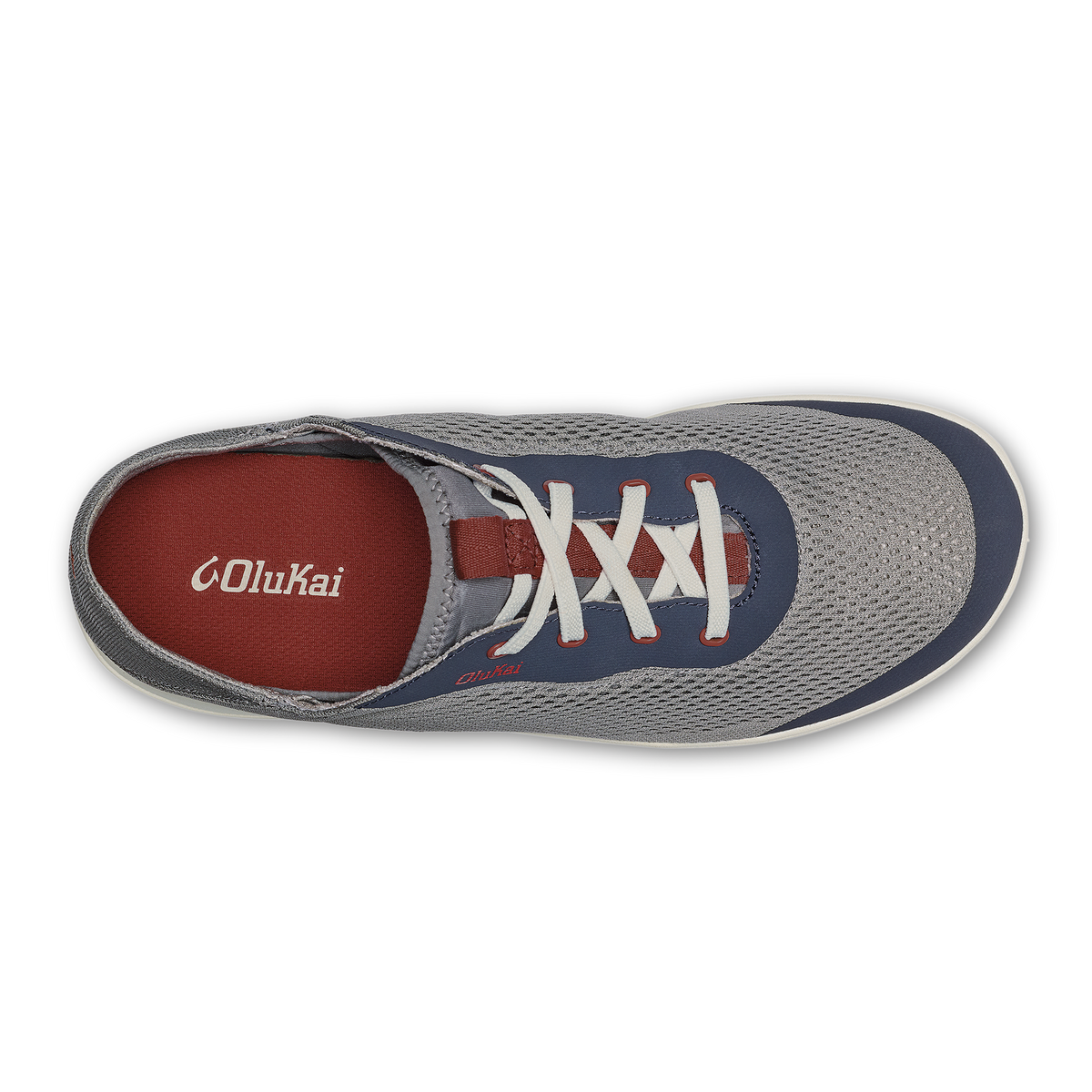 OluKai Men | Moku Pae Men's Boat Shoes - Ash / Trench Blue