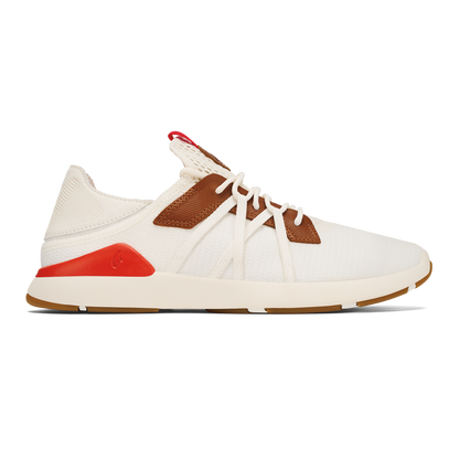 OluKai Men | Mio Lī Men's Athletic Shoes - Bright White / Red Lava