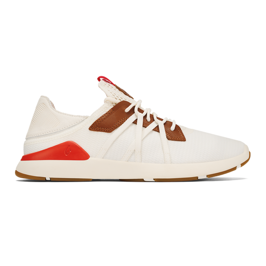 OluKai Men | Mio Lī Men's Athletic Shoes - Bright White / Red Lava