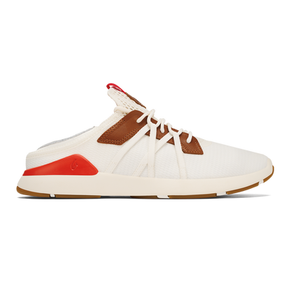 OluKai Men | Mio Lī Men's Athletic Shoes - Bright White / Red Lava