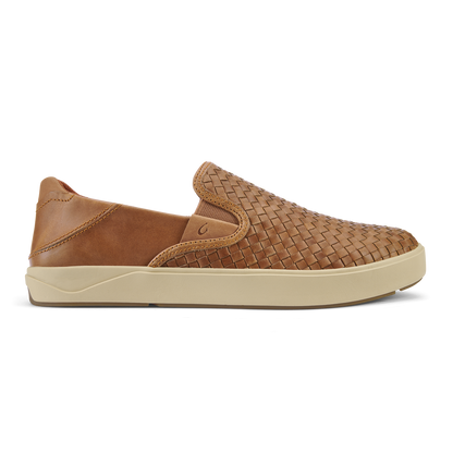 OluKai Men | Lae‘ahi Lauhala Men's Leather Slip-On Sneakers - Fox