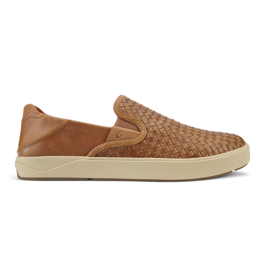 OluKai Men | Lae‘ahi Lauhala Men's Leather Slip-On Sneakers - Fox