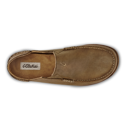 OluKai Men | Moloā Men's Leather Slip On Shoes - Ray / Toffee