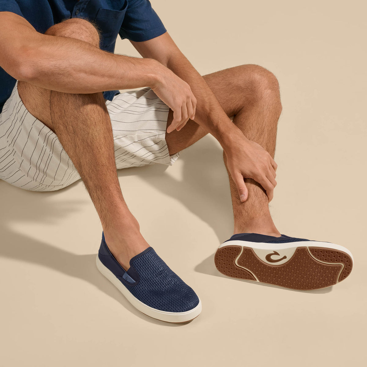OluKai Men | Lae‘ahi Men's Slip-On Sneakers - Blue Depth