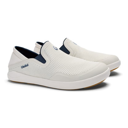 OluKai Men|New Arrivals | Moku Slip-on - White Sand / Trench Blue