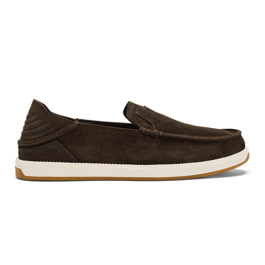 OluKai Men | Kākaha Nia Men‘s Suede Slip-On Shoes - Dark Wood