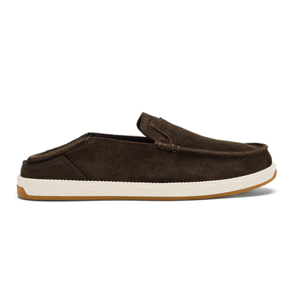 OluKai Men | Kākaha Nia Men‘s Suede Slip-On Shoes - Dark Wood