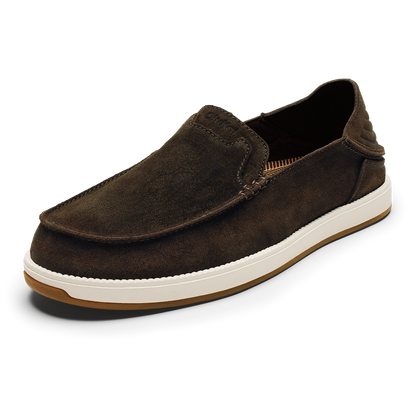 OluKai Men | Kākaha Nia Men‘s Suede Slip-On Shoes - Dark Wood