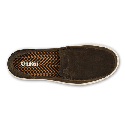 OluKai Men | Kākaha Nia Men‘s Suede Slip-On Shoes - Dark Wood