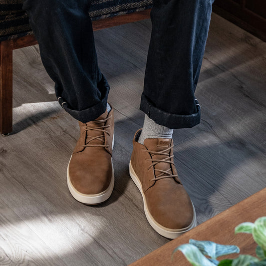 OluKai Men | Papakū 'Ili Men’s Waterproof Leather Boots- Tan