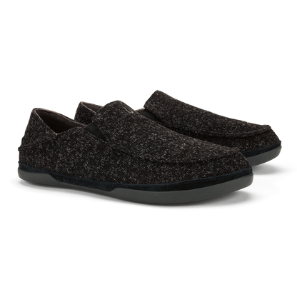 OluKai Men | Moloā Hulu Men’s Wool Slippers - Black