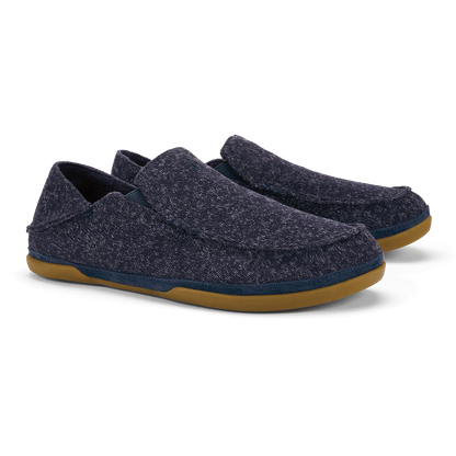 OluKai Men | Moloā Hulu Men’s Wool Slippers - Trench Blue