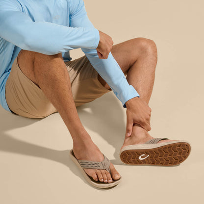 OluKai Men | Ulele Men's Water-Ready Beach Sandals - Clay / Mustang