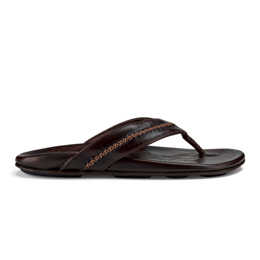 OluKai Men | Mea Ola Men's Leather Beach Sandals - Dark Java