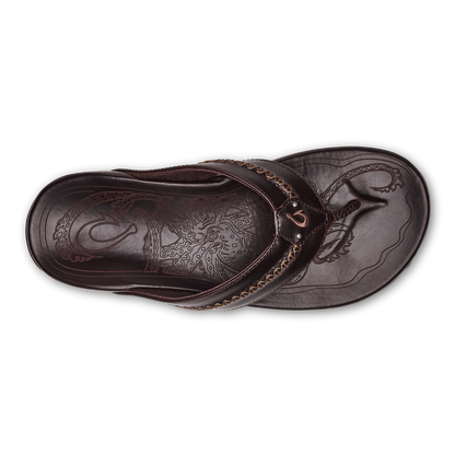 OluKai Men | Mea Ola Men's Leather Beach Sandals - Dark Java