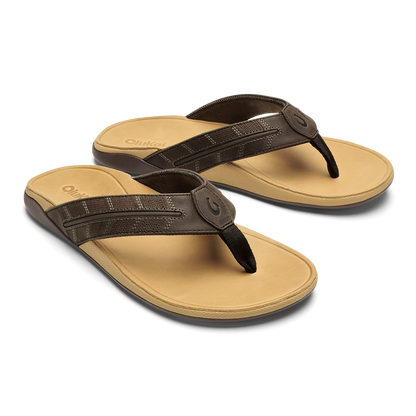 OluKai Men|New Arrivals | Tuahine Palm - Dk Java / Golden Sand