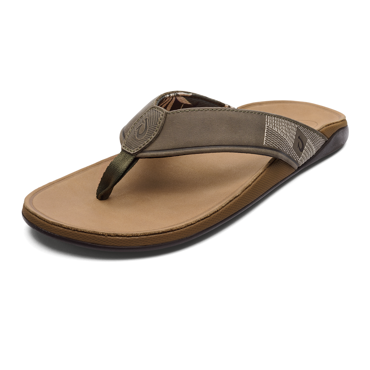 OluKai Men | Tuahine Men's Waterproof Leather Beach Sandals - Hunter