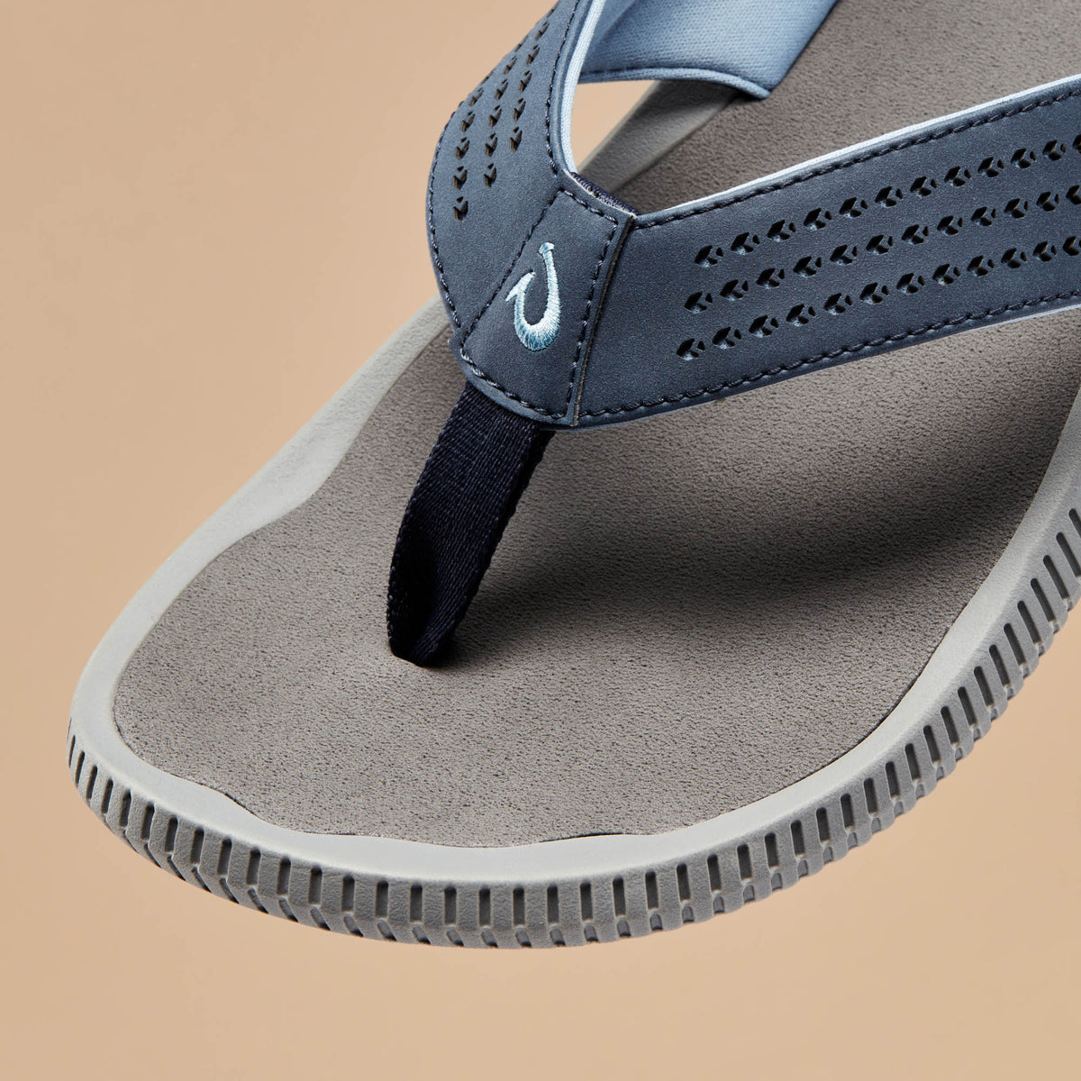 OluKai Men | Ulele Men's Beach Sandals - Blue Depth / Charcoal