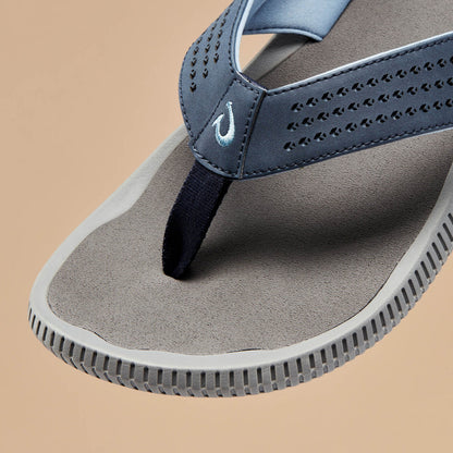 OluKai Men | Ulele Men's Beach Sandals - Blue Depth / Charcoal