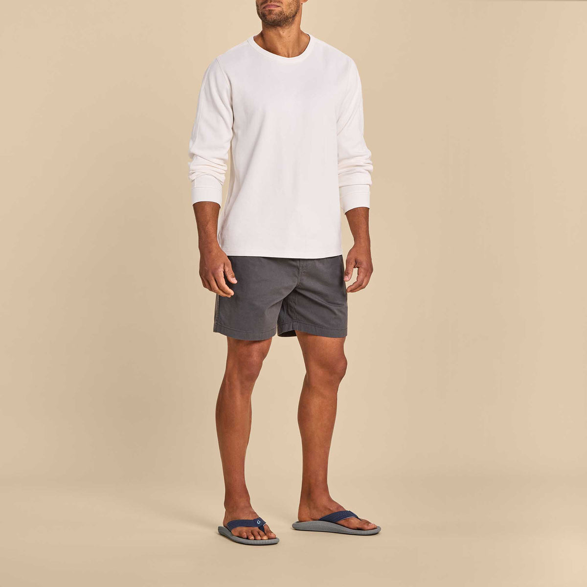 OluKai Men | Ulele Men's Beach Sandals - Blue Depth / Charcoal
