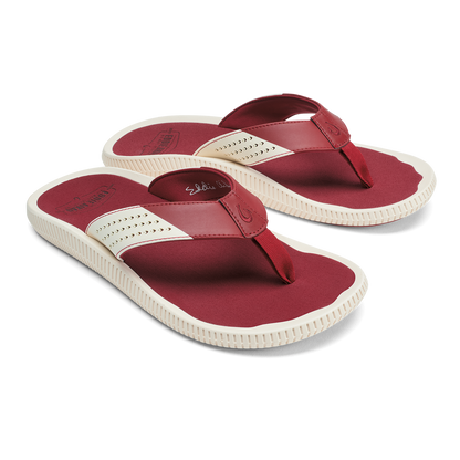 OluKai Men|New Arrivals | Ulele - Off White / Deep Red