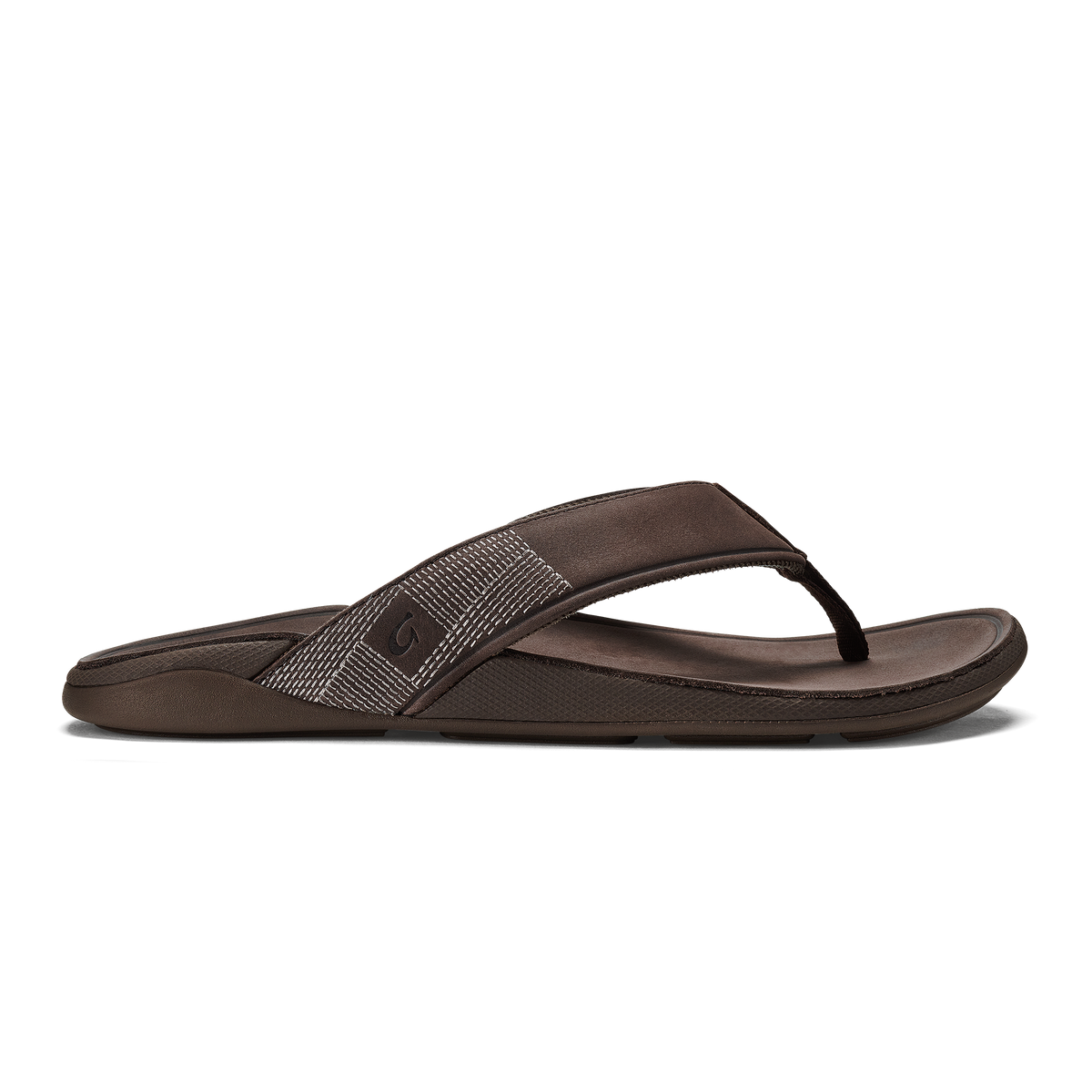 OluKai Men | Tuahine Men's Waterproof Leather Beach Sandals - Dark Wood