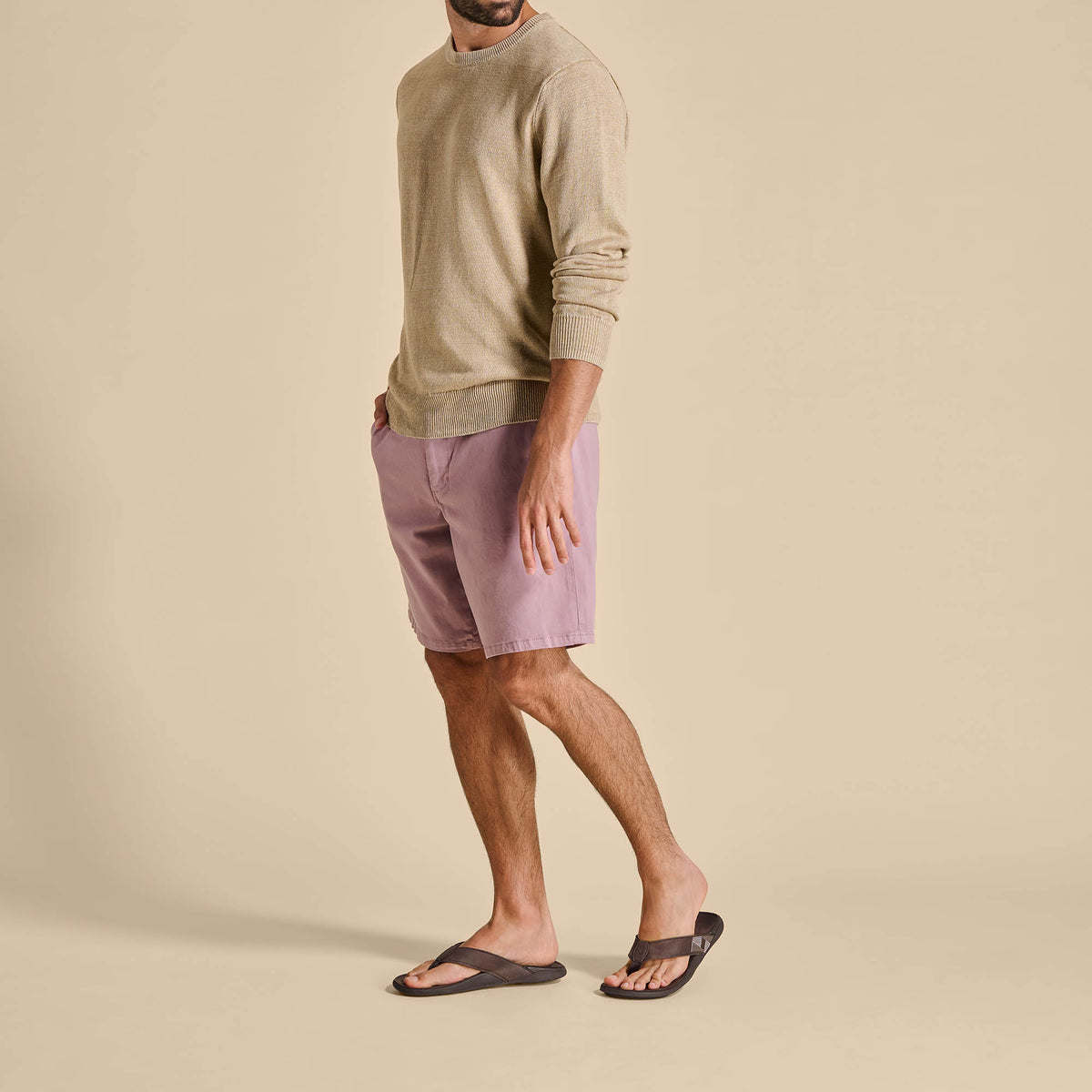 OluKai Men | Tuahine Men's Waterproof Leather Beach Sandals - Dark Wood
