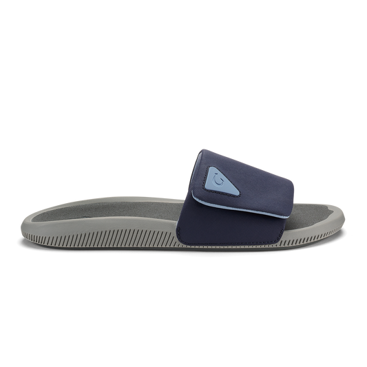 OluKai Men|New Arrivals | Ulele Slide - Blue Depth / Charcoal