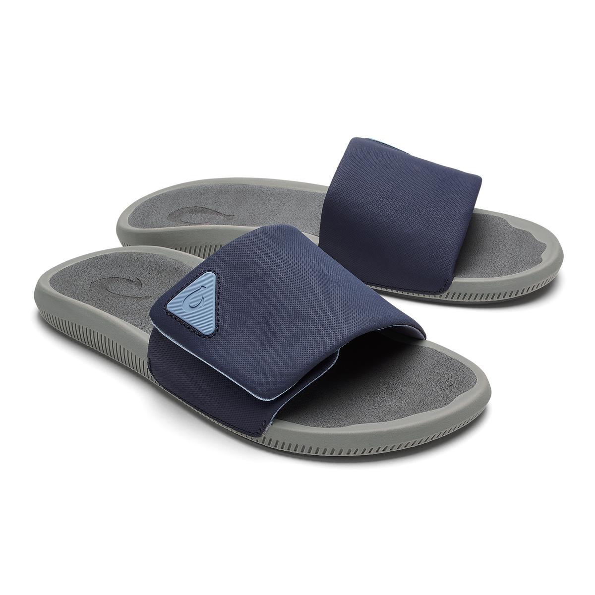 OluKai Men|New Arrivals | Ulele Slide - Blue Depth / Charcoal