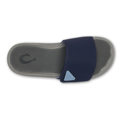 OluKai Men|New Arrivals | Ulele Slide - Blue Depth / Charcoal