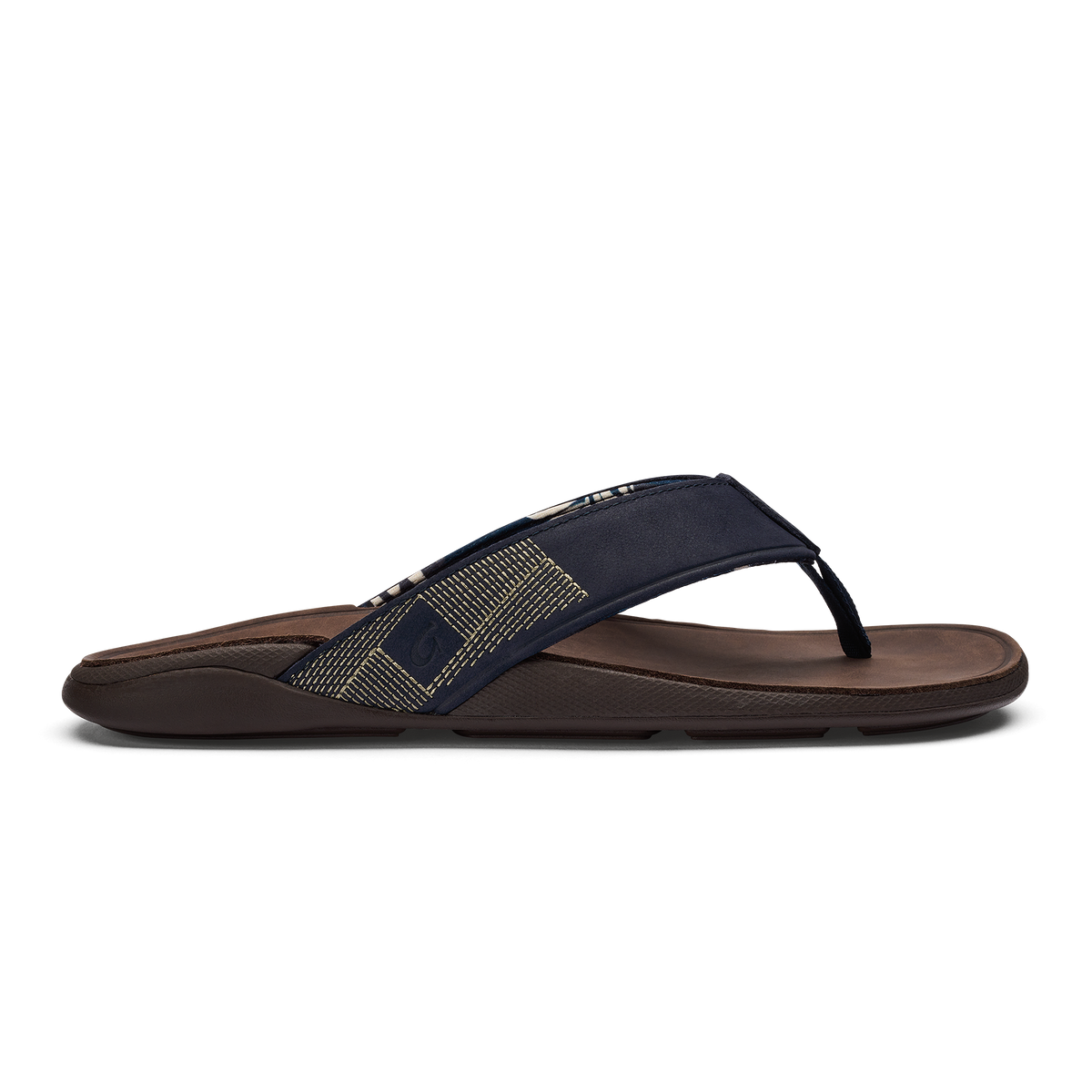 OluKai Men | Tuahine Men's Waterproof Leather Beach Sandals - Trench Blue