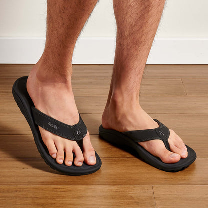 OluKai Men | OluKai ‘Ohana - Black / Dark Shadow | Men's Beach Sandals