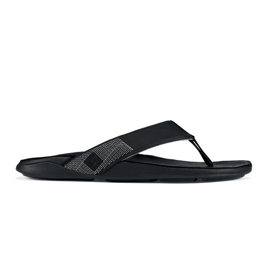 OluKai Men | Tuahine Men's Waterproof Leather Beach Sandals - Black