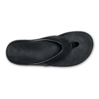 OluKai Men | Tuahine Men's Waterproof Leather Beach Sandals - Black