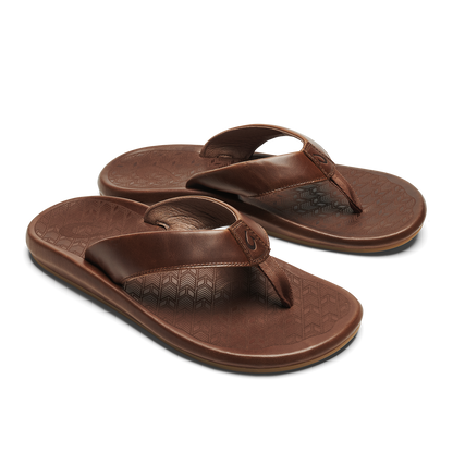 OluKai Men | ‘Ilikai Men‘s Leather Sandals - Toffee