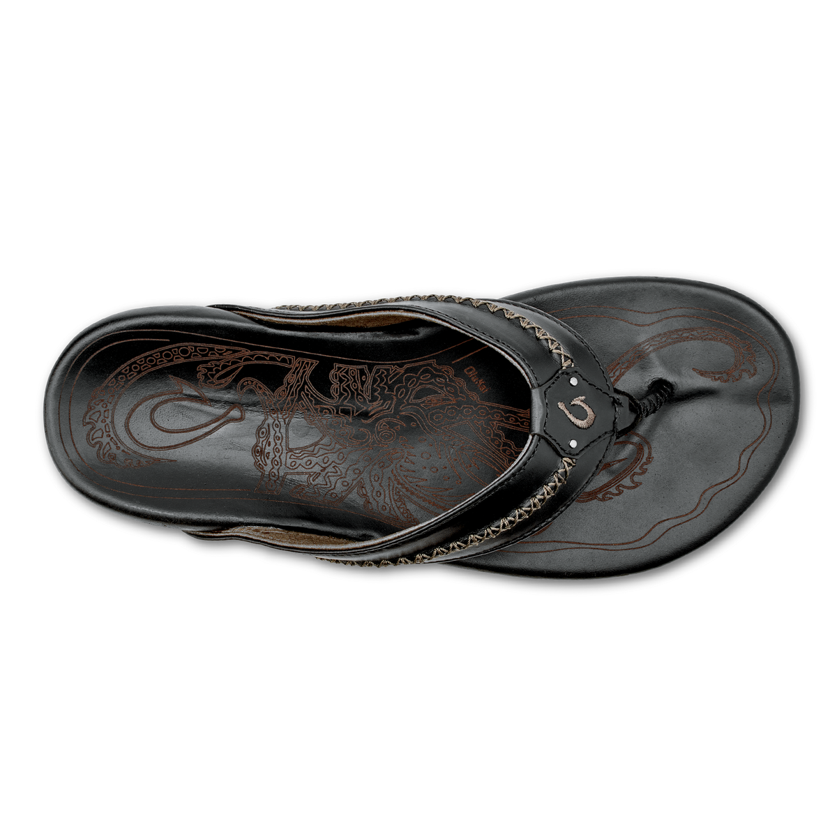 OluKai Men | OluKai Mea Ola - Black | Men's Leather Beach Sandals