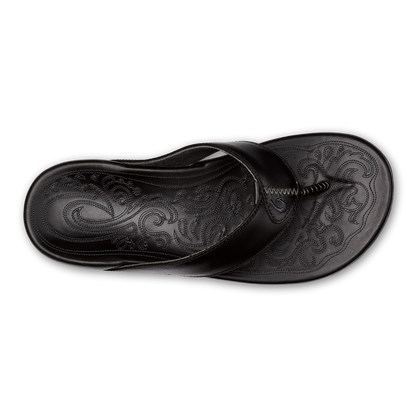 OluKai Men | Mekila Men's Full-Grain Leather Beach Sandals - Black