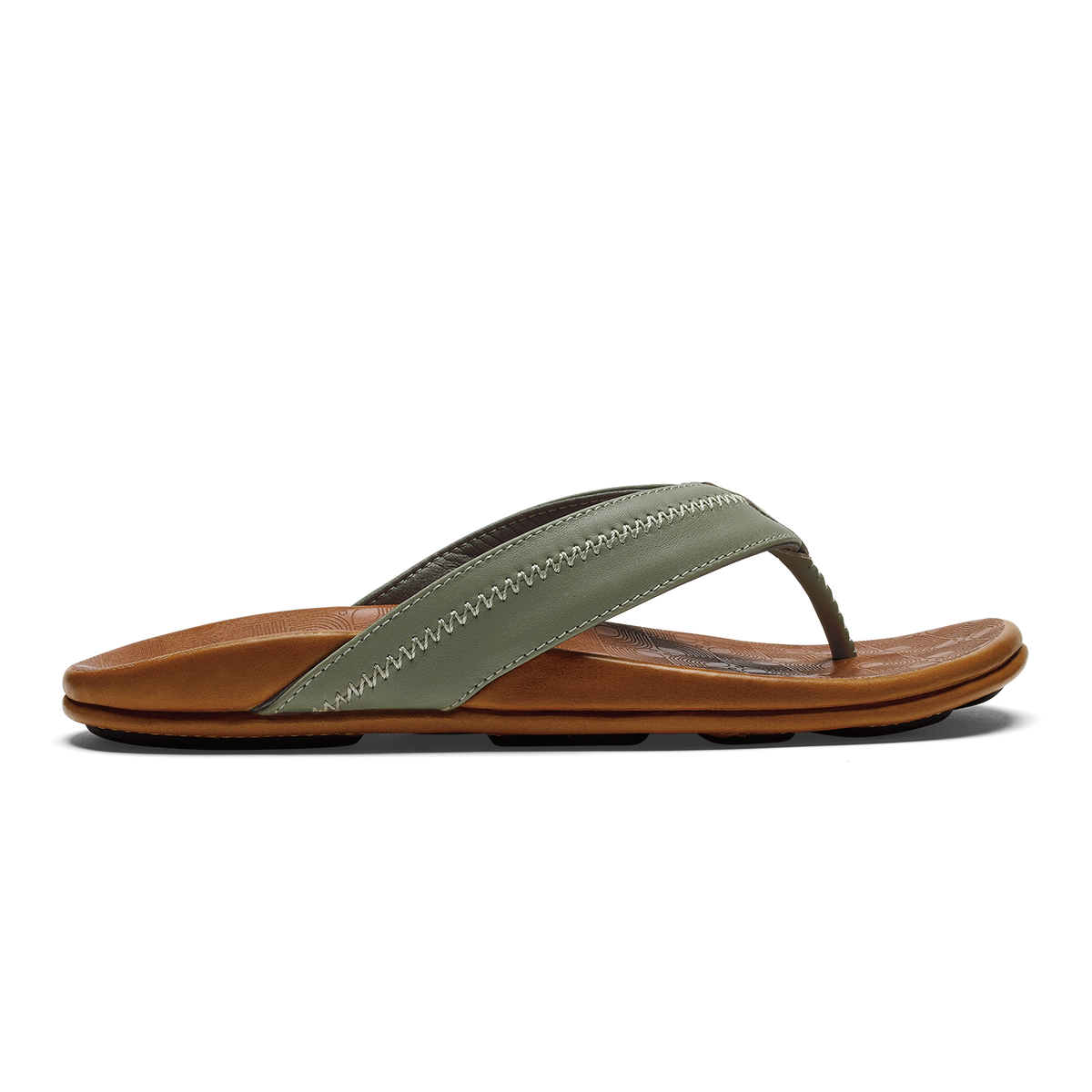OluKai Men | Hiapo - Odyssey Grey / Sahara Men’s Leather Beach Sandals